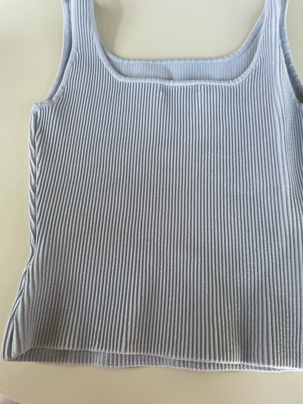 Babaton Light Blue Ribbed Square-Neck Tank - Picture 3 of 5